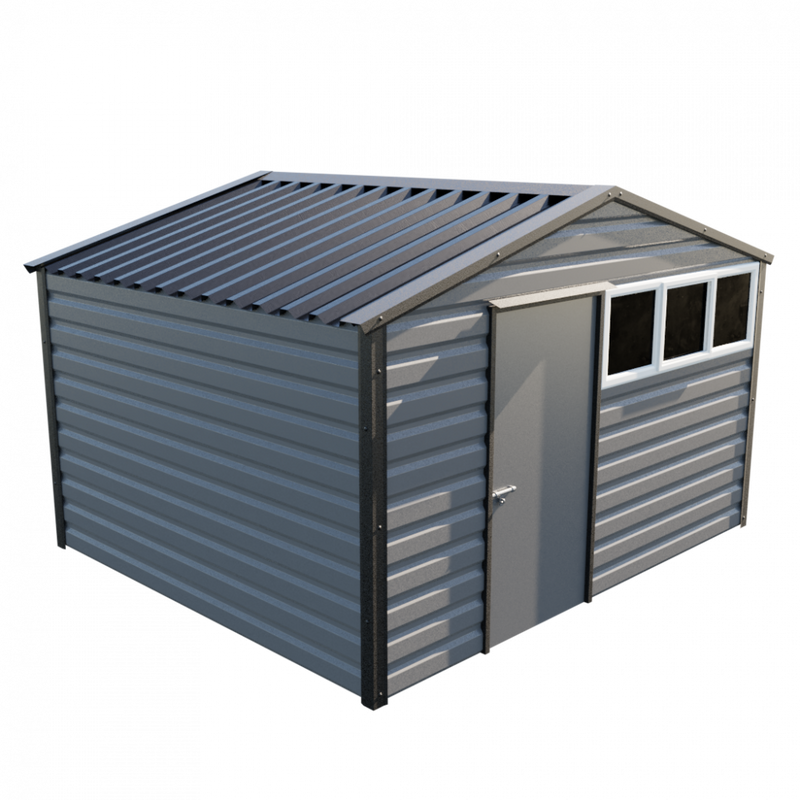 Lifelong steel apex shed in anthracite