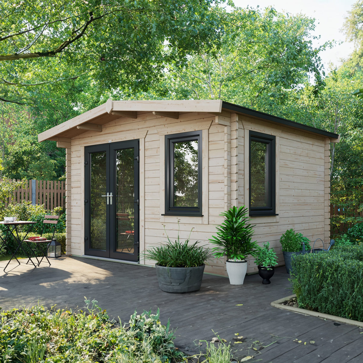 Power Sheds Power Chalet Log Cabin 44mm 10ft x 12ft / Left