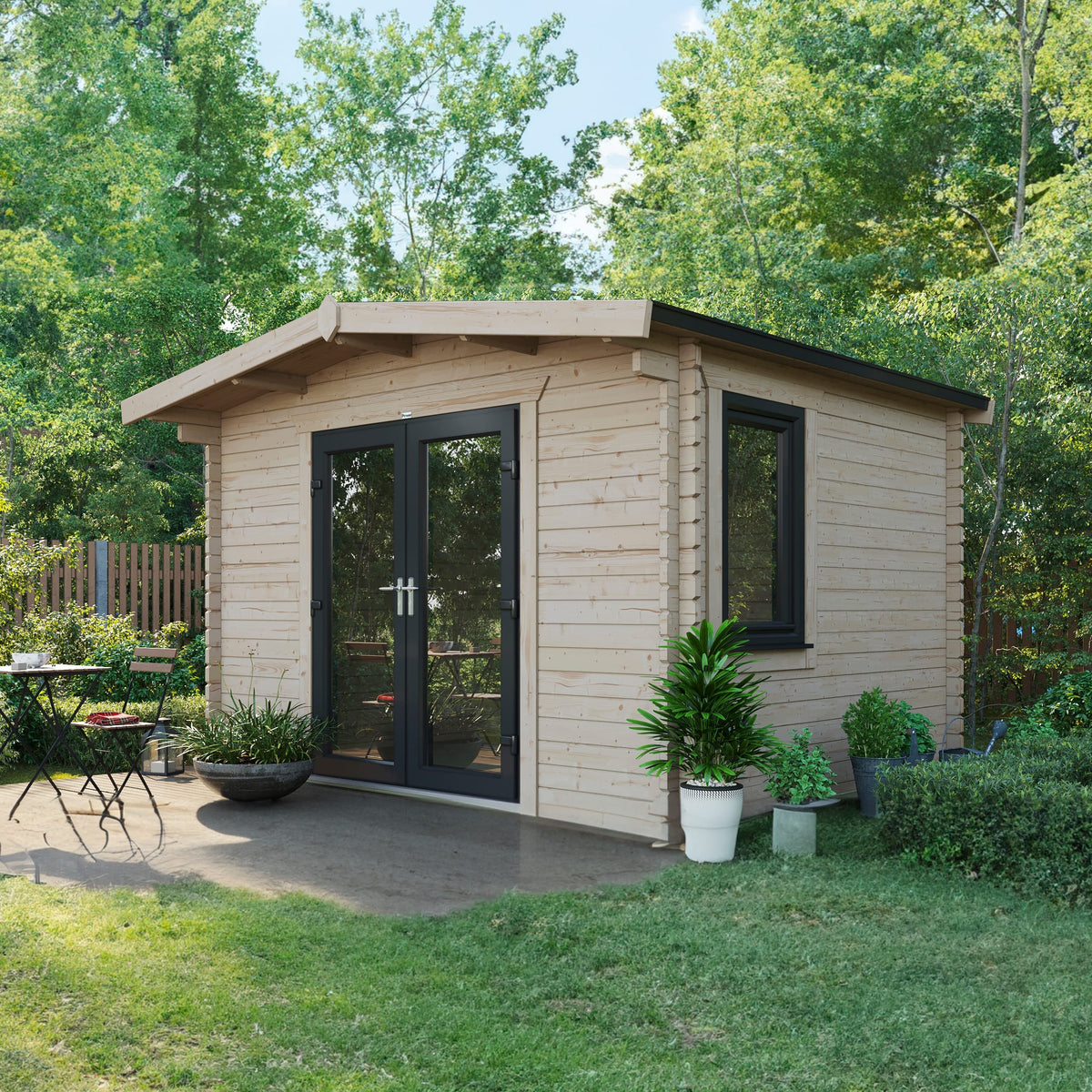 Power Sheds Power Chalet Log Cabin 44mm 10ft x 12ft / Centre