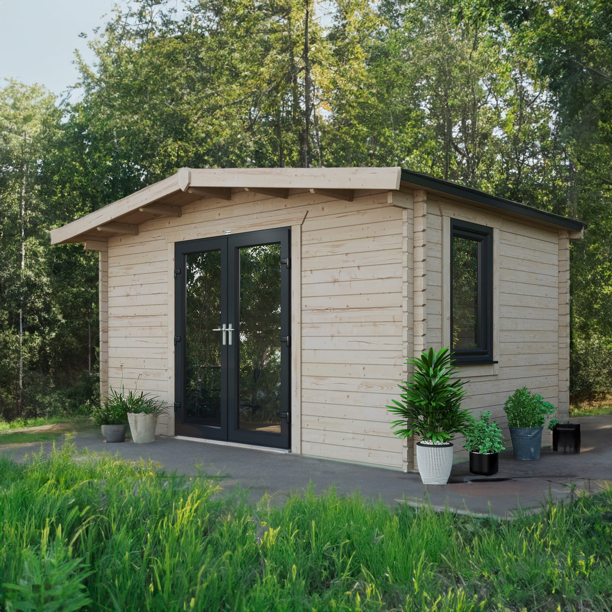 Power Sheds Power Chalet Log Cabin 44mm 10ft x 14ft / Centre