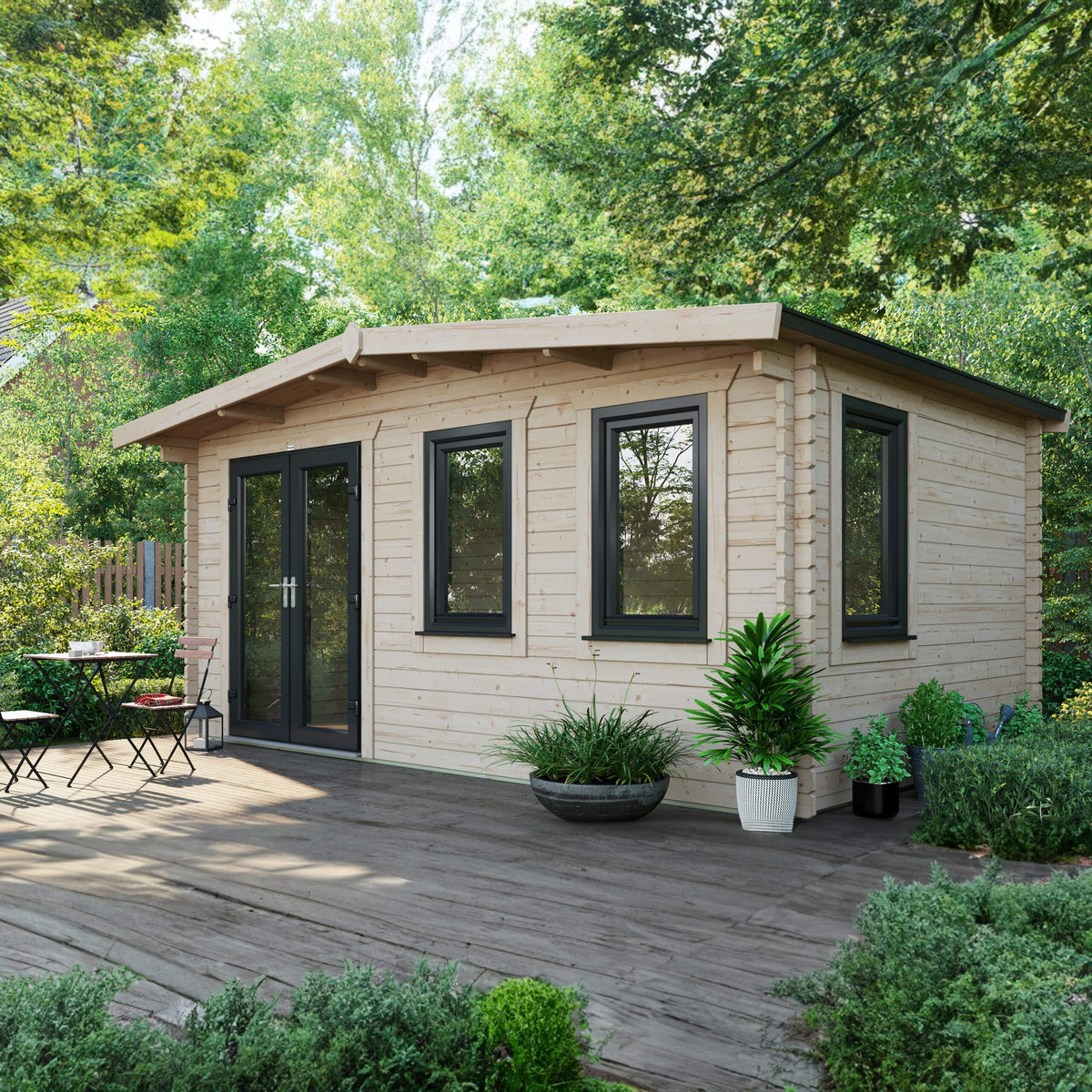 Power Sheds Power Chalet Log Cabin 44mm 10ft x 16ft / Left