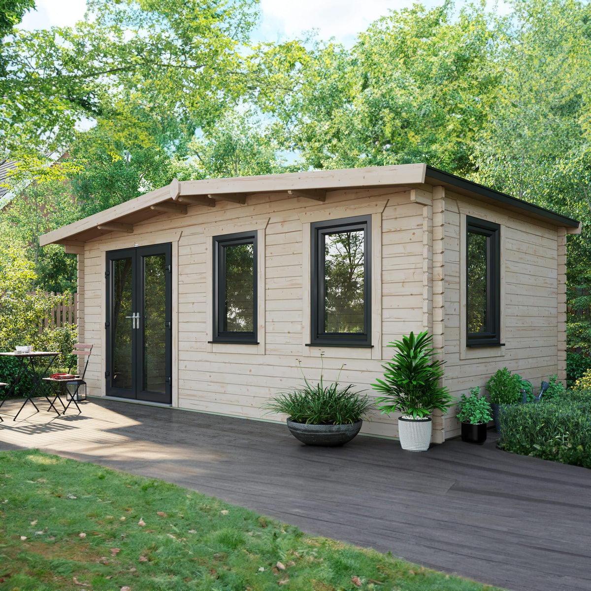 Power Sheds Power Chalet Log Cabin 44mm 10ft x 18ft / Left