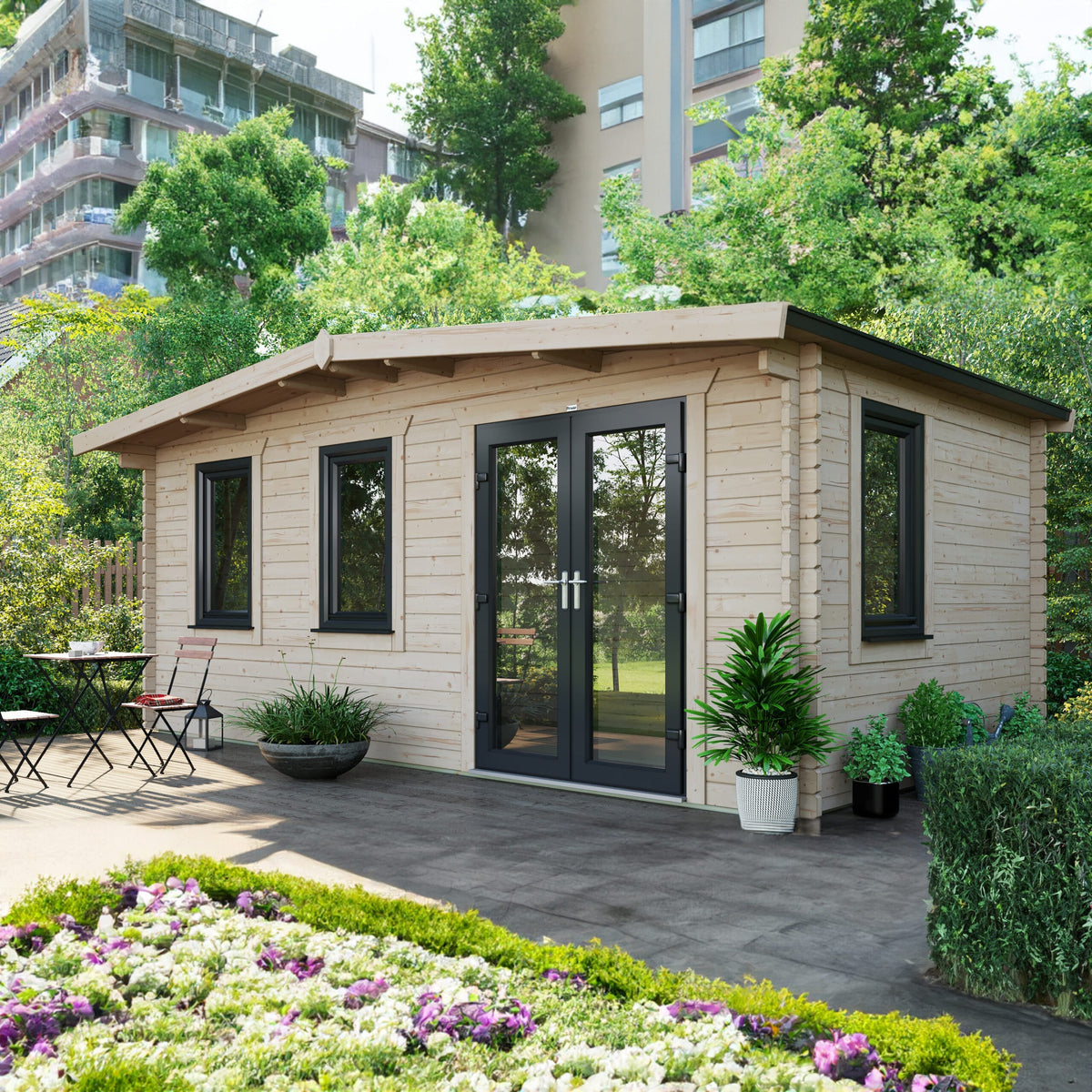 Power Sheds Power Chalet Log Cabin 44mm 10ft x 18ft / Right