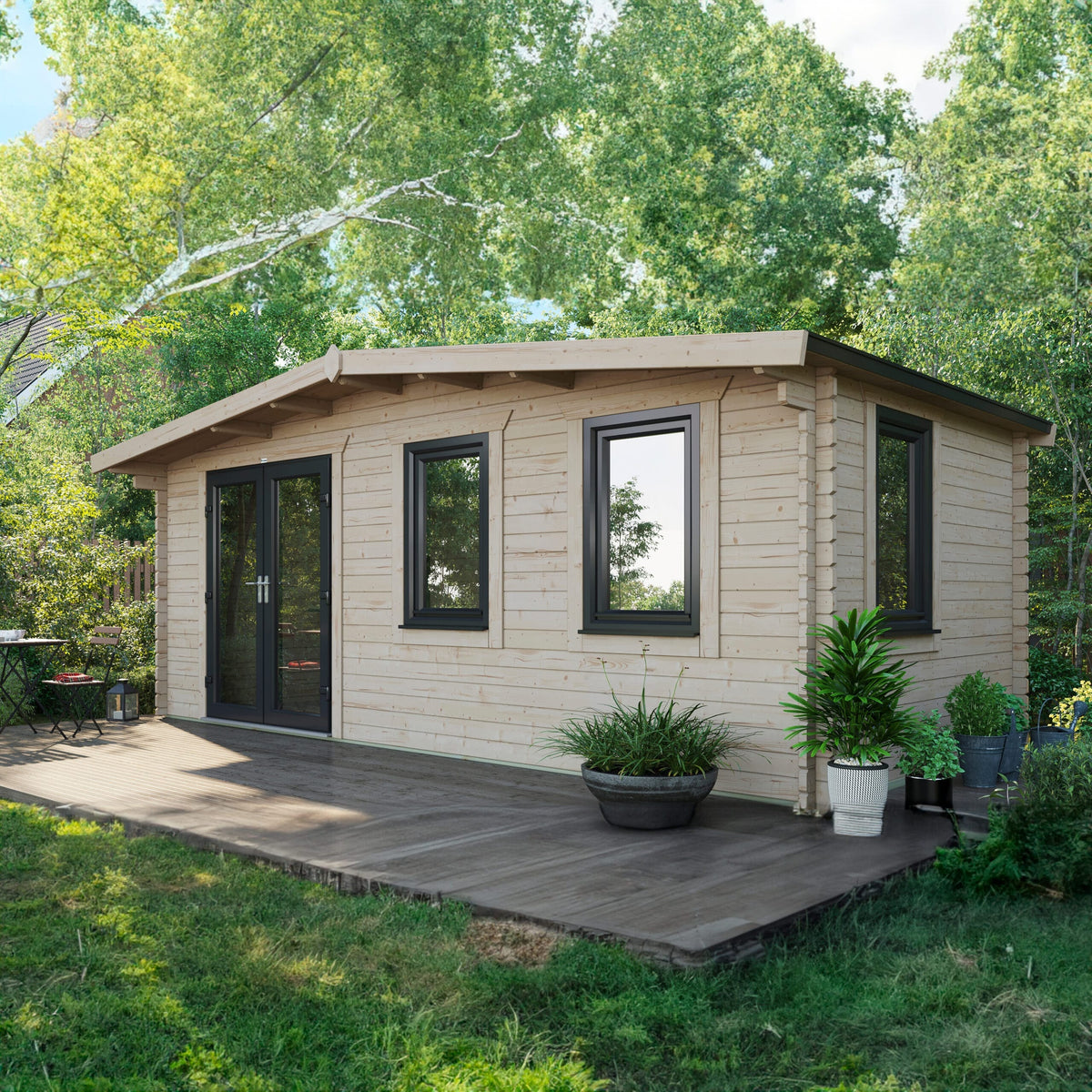 Power Sheds Power Chalet Log Cabin 44mm 10ft x 20ft / Left
