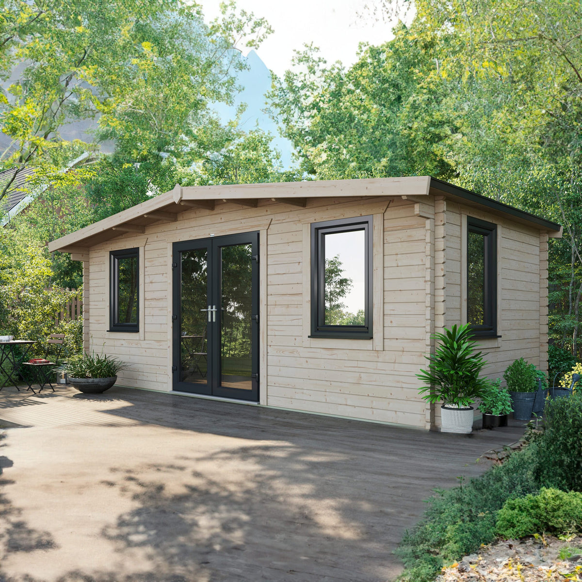 Power Sheds Power Chalet Log Cabin 44mm 10ft x 20ft / Centre
