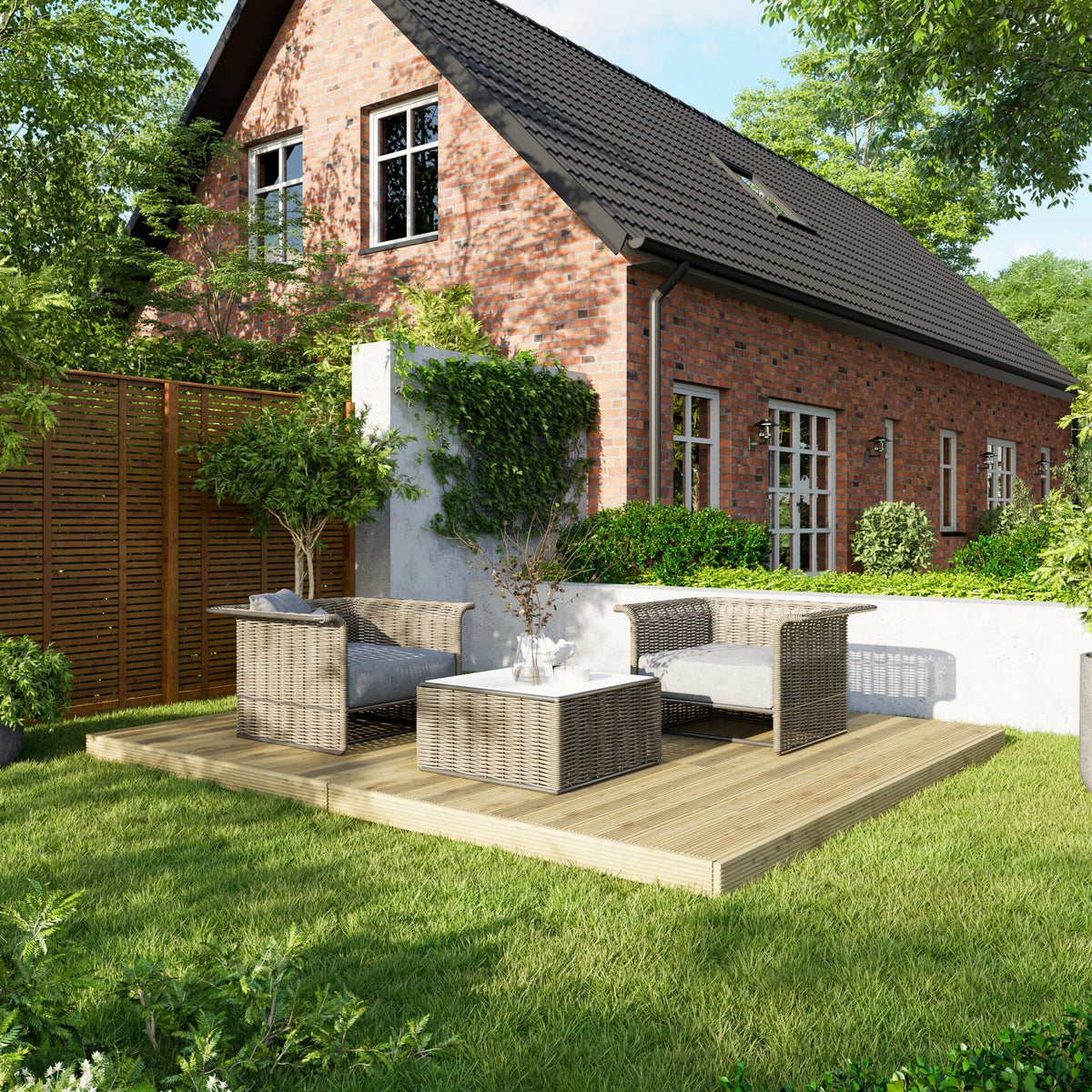 Power Wooden Decking Kit 10x12 / No Handrails