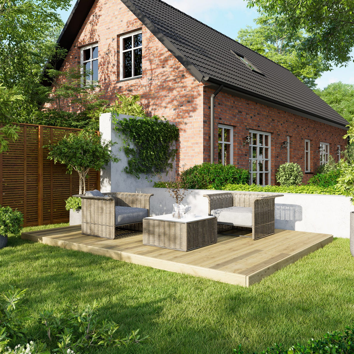 Power Wooden Decking Kit 10x14 / No Handrails