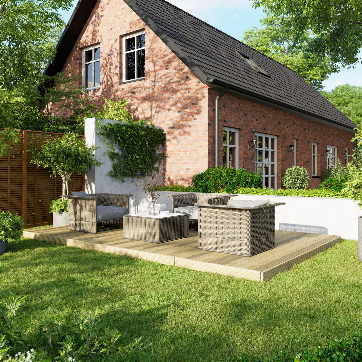 Power Wooden Decking Kit 10x16 / No Handrails