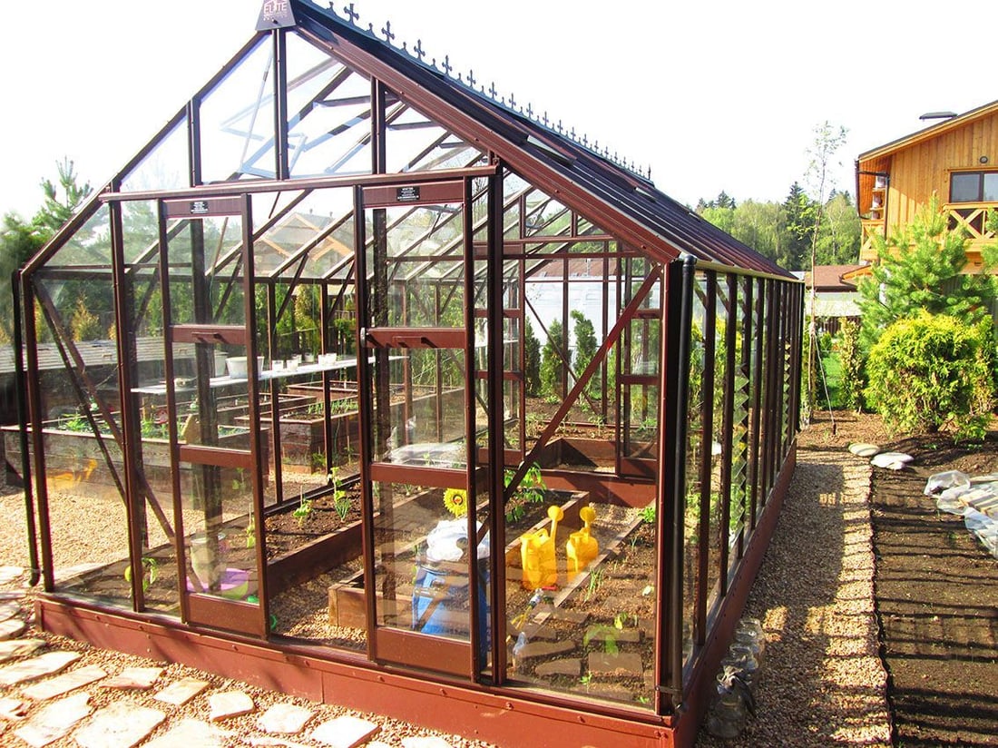 Elite Titan 1000 Greenhouse – 10x20 brown powder-coated finish