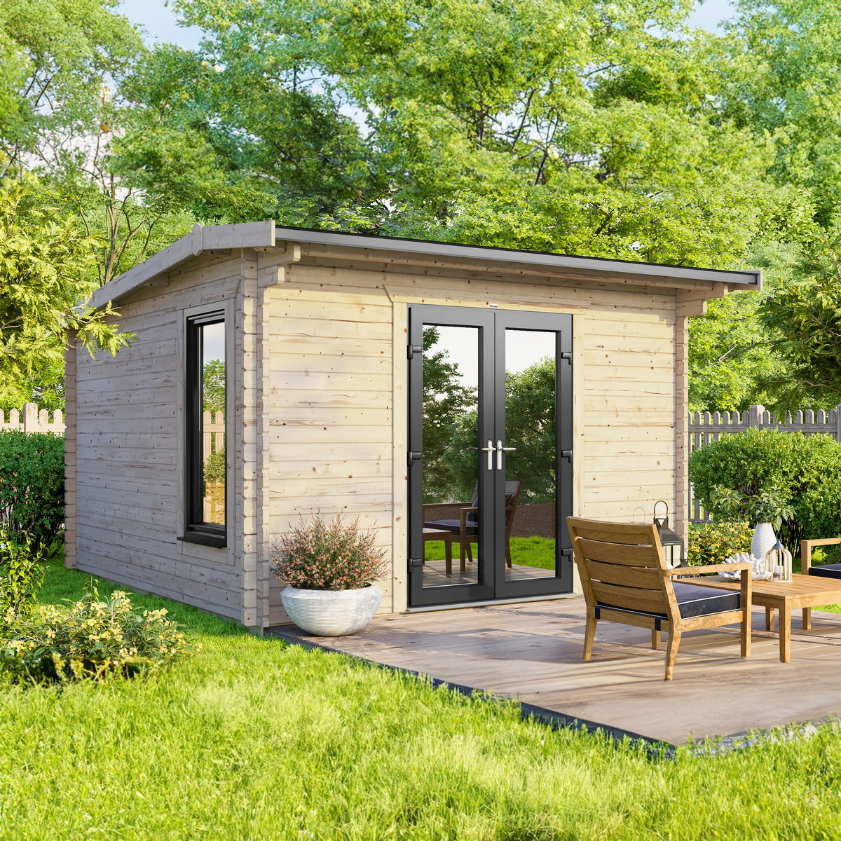 Power Apex Log Cabin - 44mm 12x10 / Centre