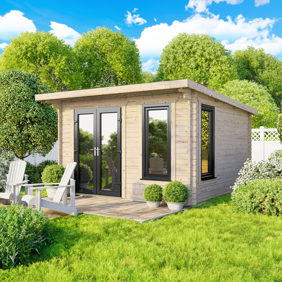 Power Pent Log Cabin - 44mm 12x10 / Left