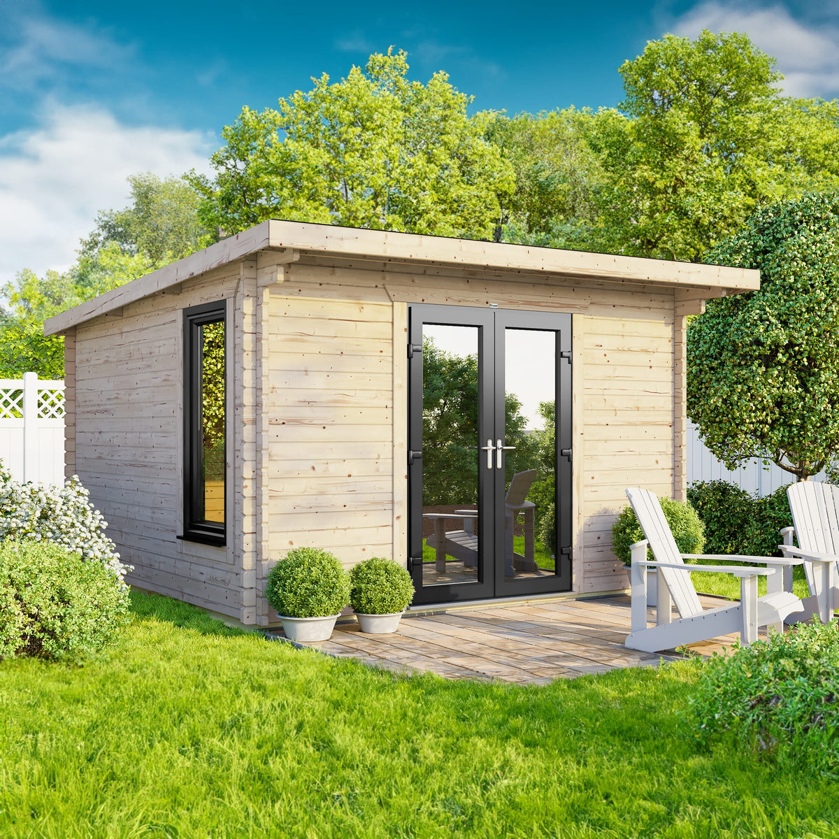 Power Pent Log Cabin - 44mm 12x10 / Centre