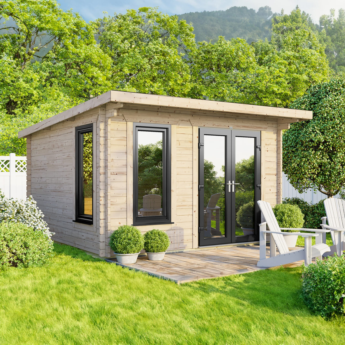Power Pent Log Cabin - 44mm 12x10 / Right