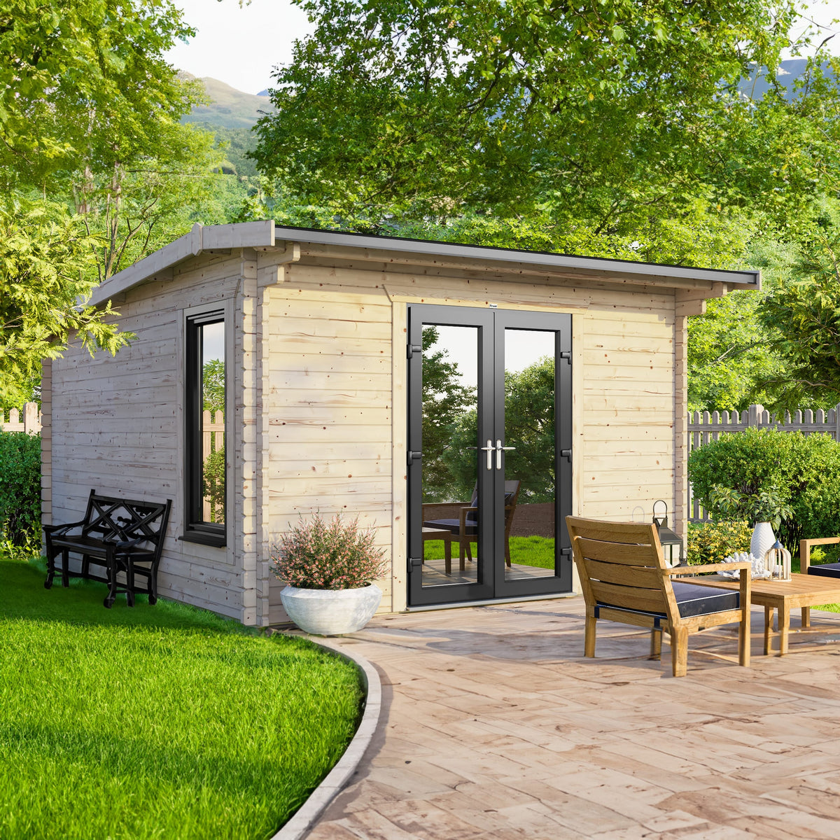 Power Apex Log Cabin - 44mm 12x12 / Centre