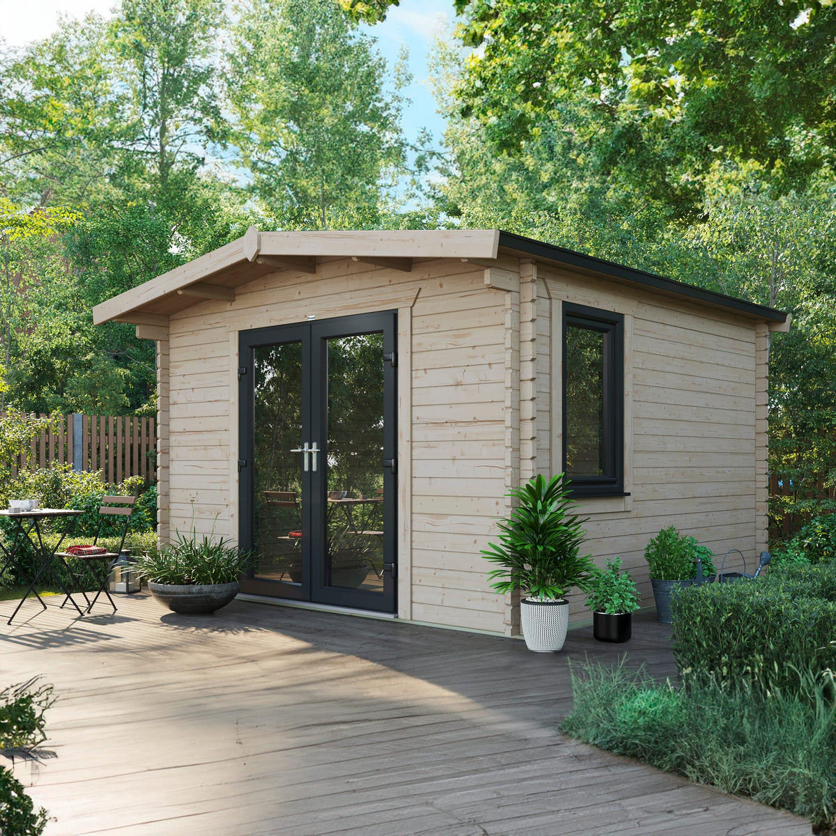 Power Sheds Power Chalet Log Cabin 44mm 12ft x 12ft / Centre