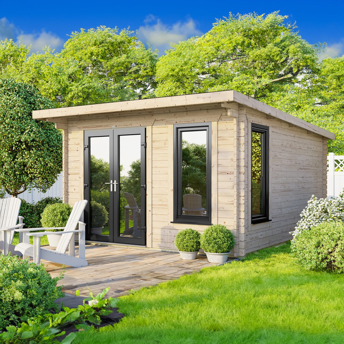 Power Pent Log Cabin - 44mm 12x12 / Left
