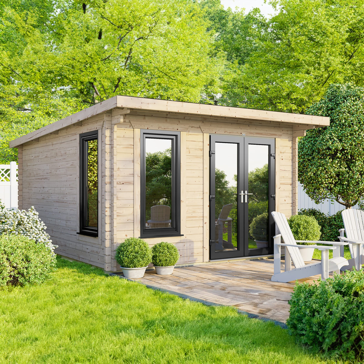 Power Pent Log Cabin - 44mm 12x12 / Right