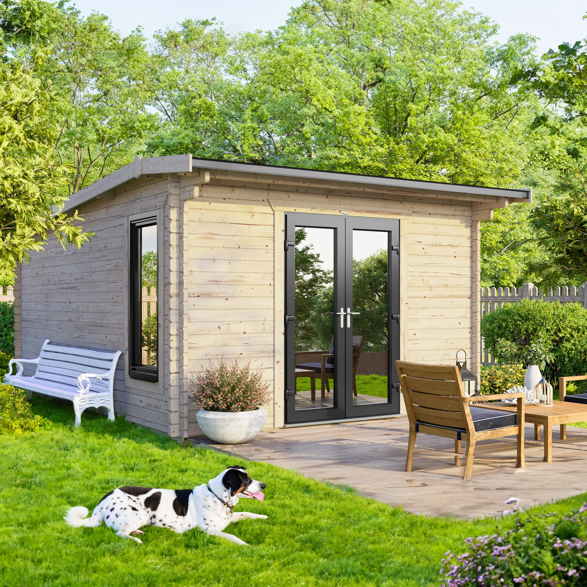 Power Apex Log Cabin - 44mm 12x14 / Centre