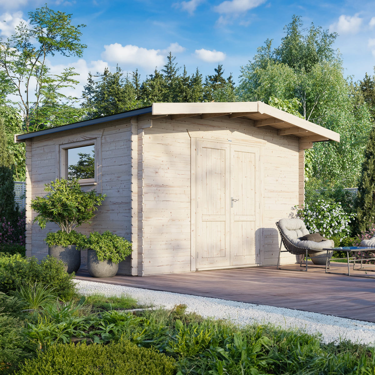 Power Chalet Workshop Log Cabin - 28mm 12x14 Centre
