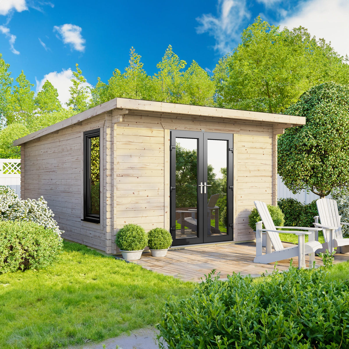 Power Pent Log Cabin - 44mm 12x14 / Centre