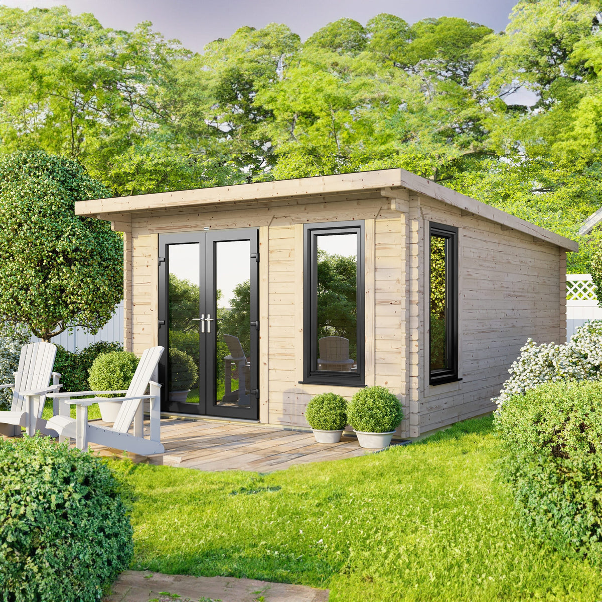 Power Pent Log Cabin - 44mm 12x14 / Left