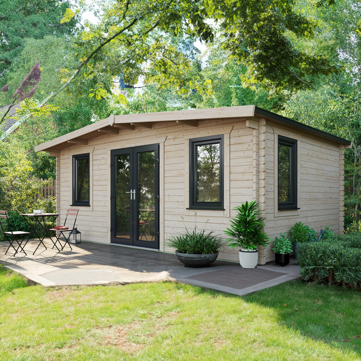 Power Sheds Power Chalet Log Cabin 44mm 12ft x 18ft / Centre
