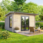 Power Apex Log Cabin - 44mm – 12x8 exterior view with centre door