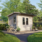 Power Apex Log Cabin - 28mm – 12x8 exterior view with centre door