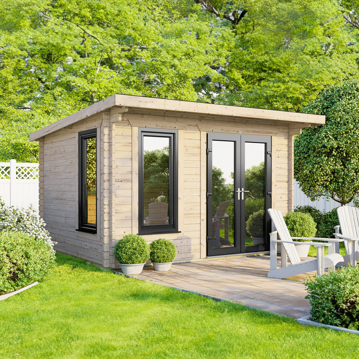 Power Pent Log Cabin - 44mm 12x8 / Right