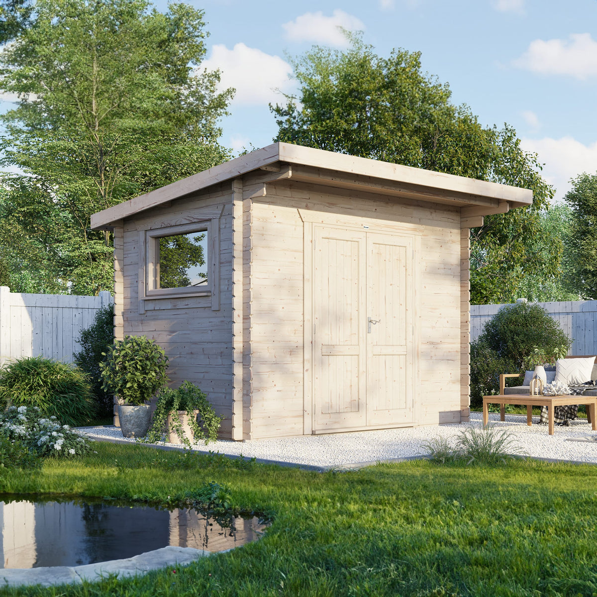 Power Sheds – Power Pent Workshop Log Cabin - 28mm