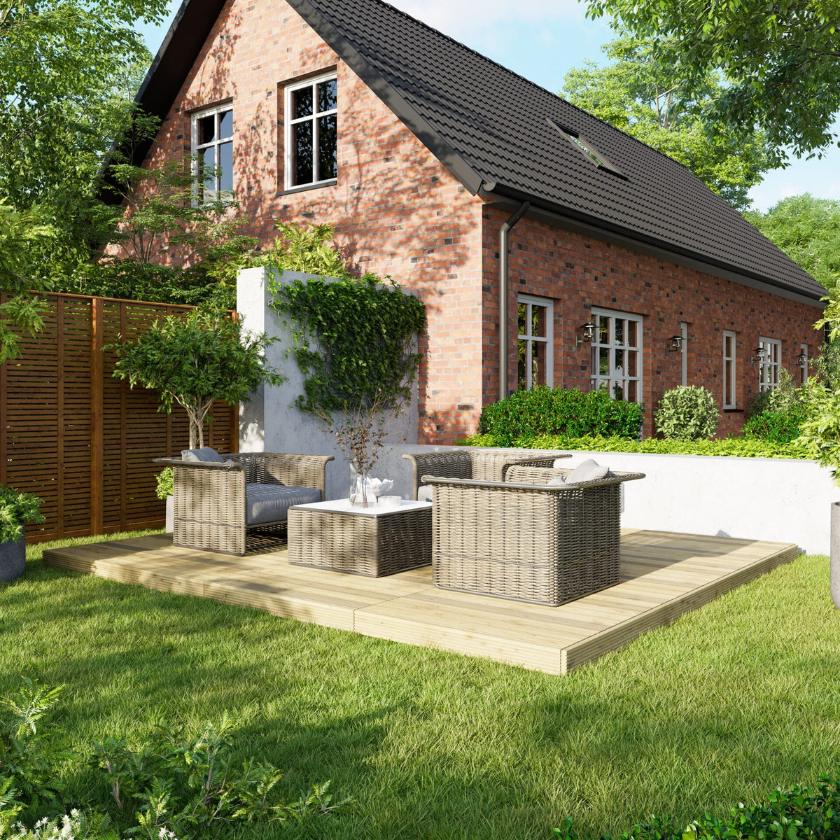 Power Wooden Decking Kit 12x14 / No Handrails