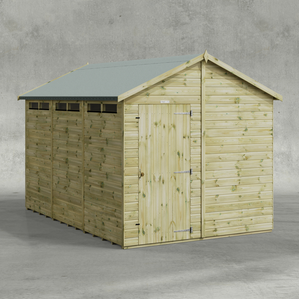 Power Premium Apex Security Shed 12x8