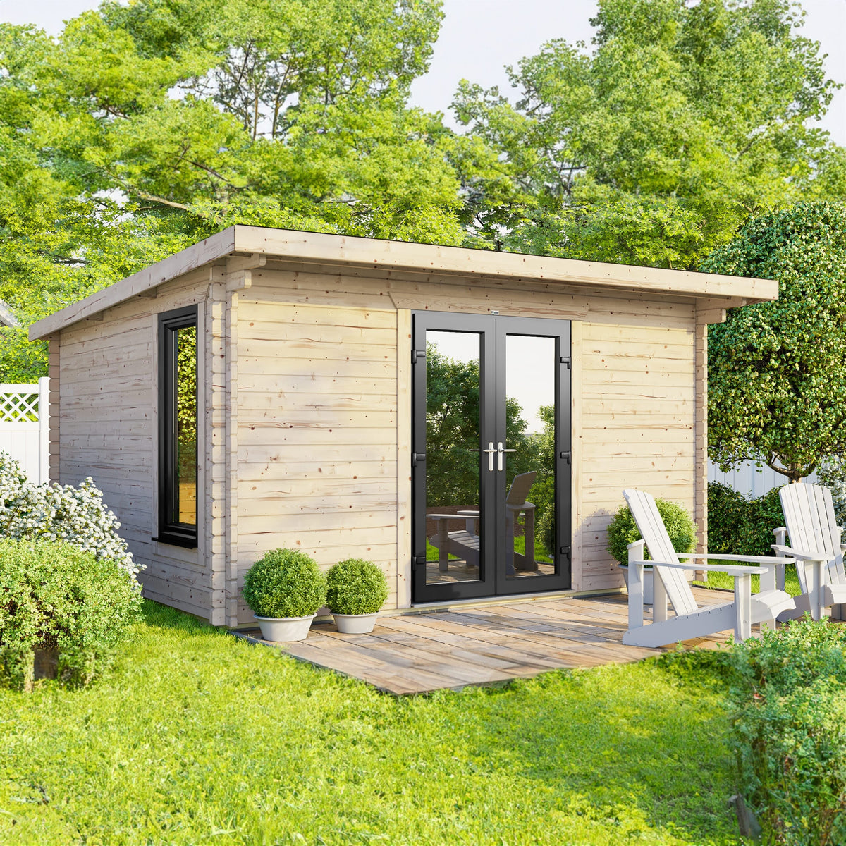 Power Pent Log Cabin - 44mm 14x10 / Centre