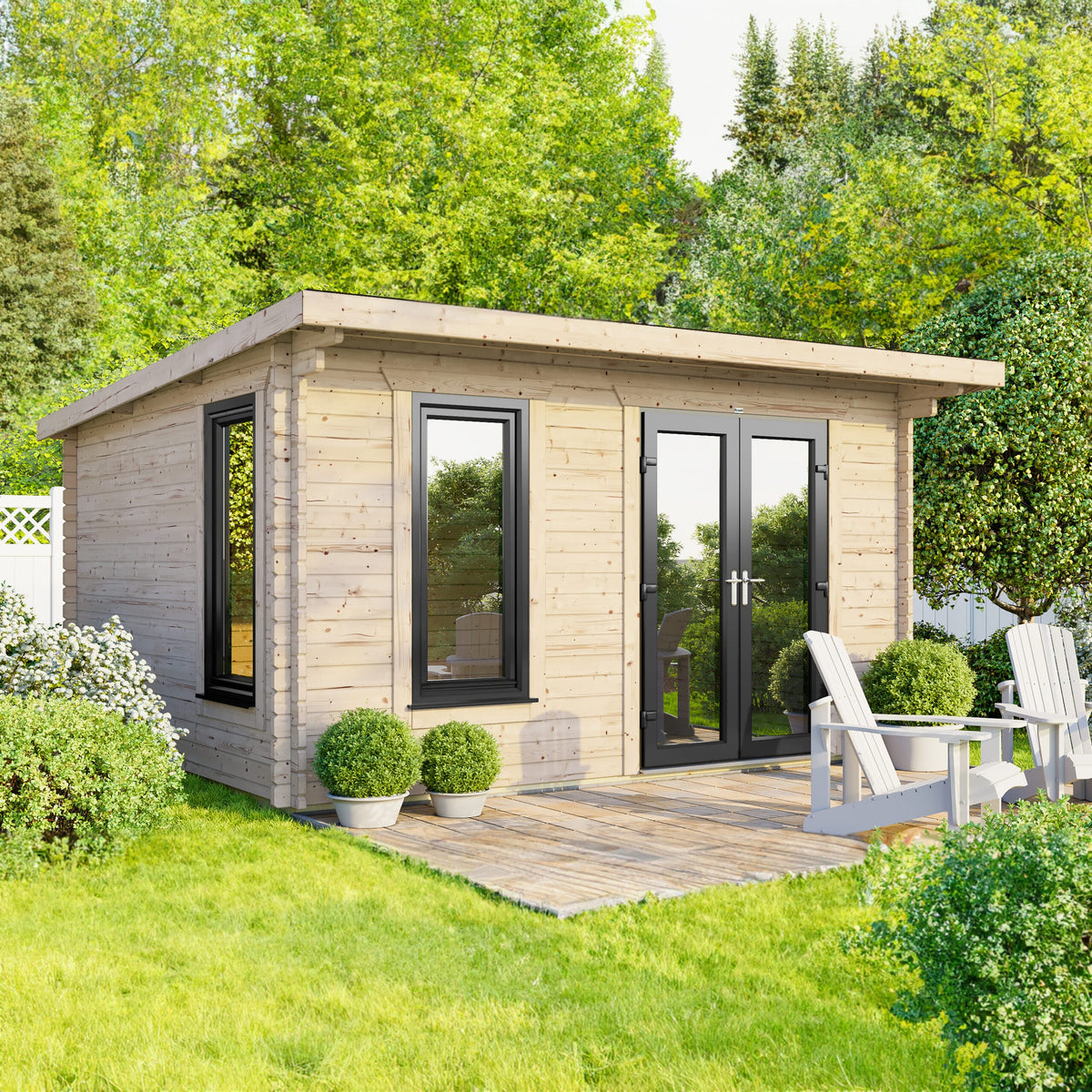 Power Pent Log Cabin - 44mm 14x10 / Right