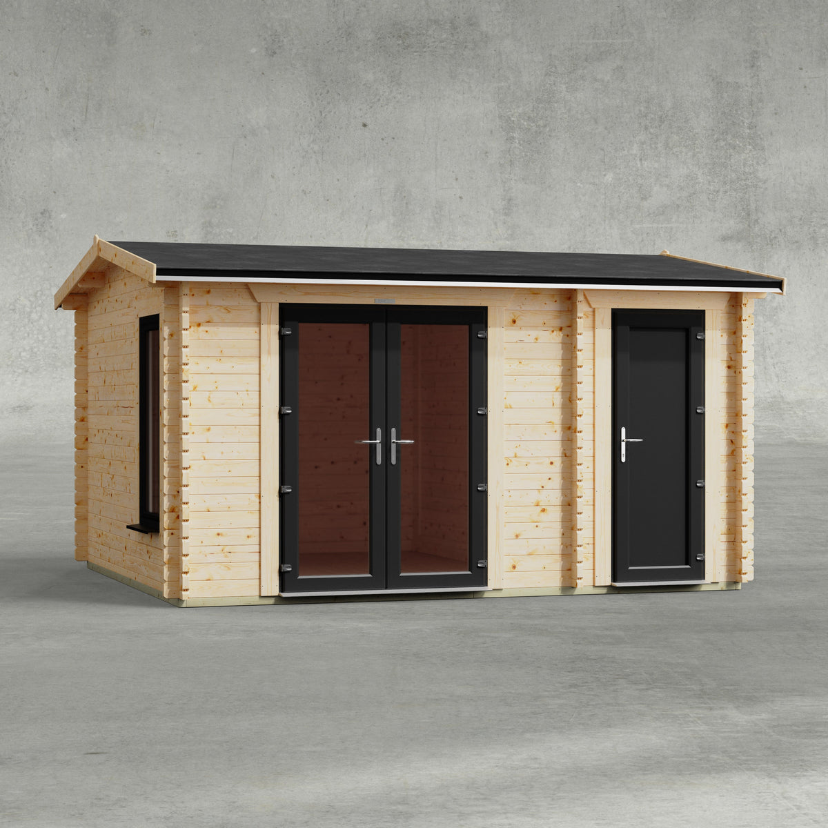 Power Sheds Power Apex Combi Log Cabin 14ft x 12ft / Centre
