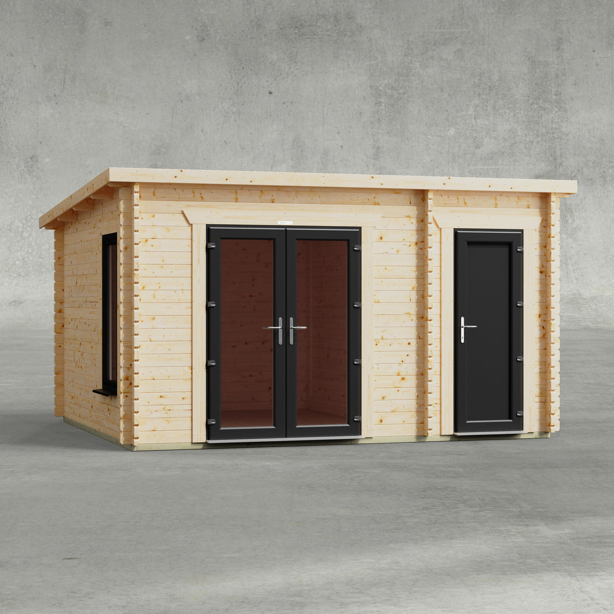 Power Sheds Power Pent Combi Log Cabin 14ft x 12ft / Centre