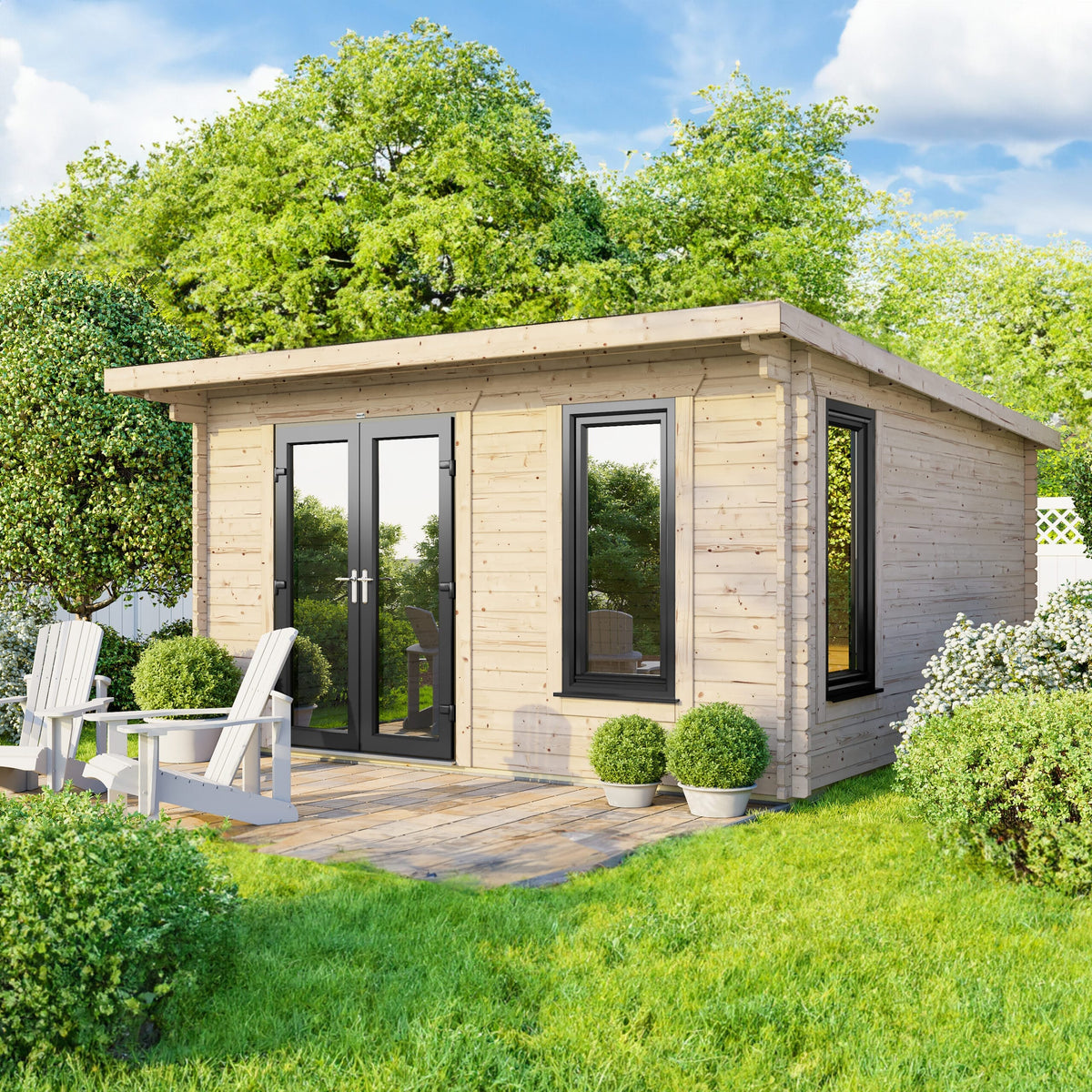 Power Pent Log Cabin - 44mm 14x12 / Left