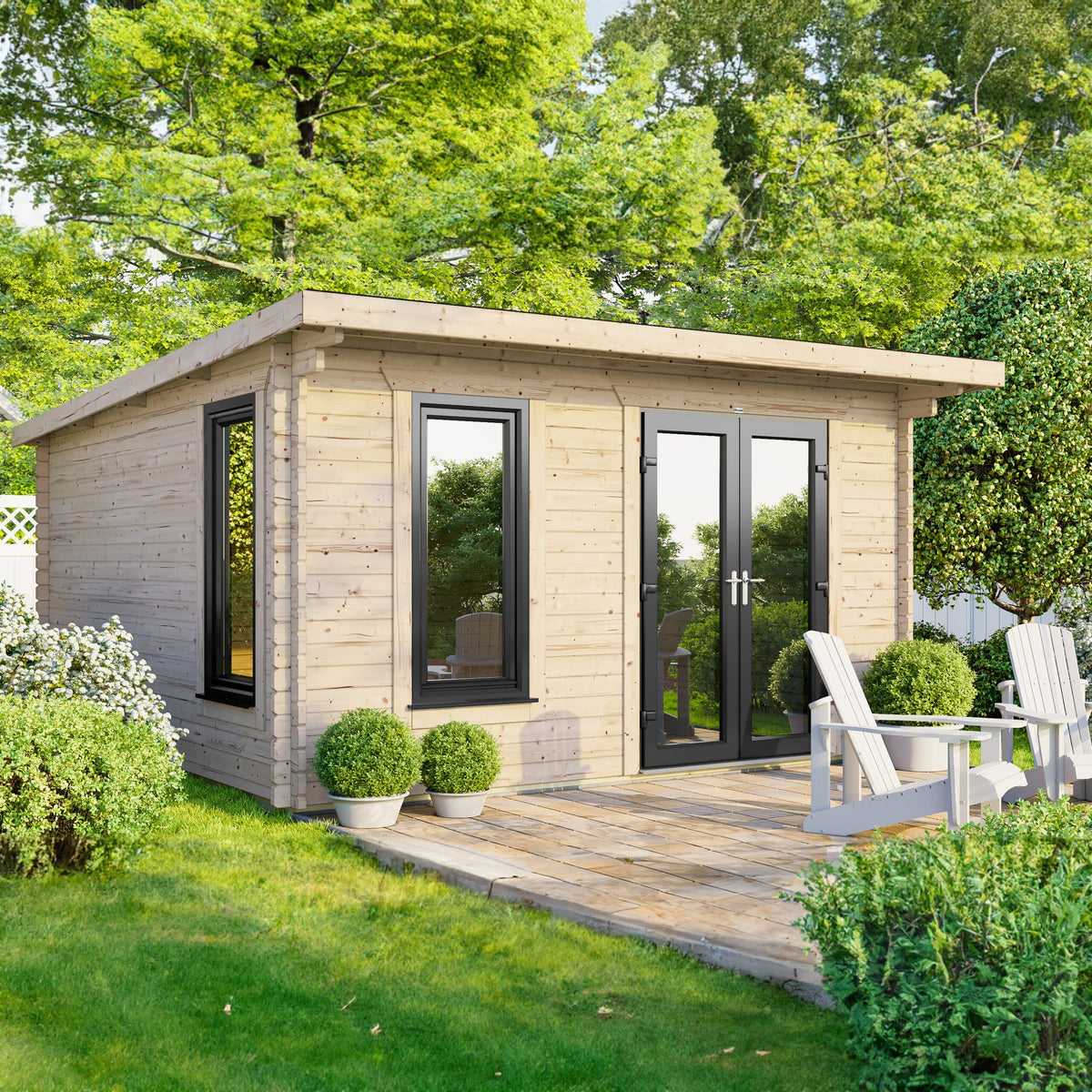 Power Pent Log Cabin - 44mm 14x12 / Right