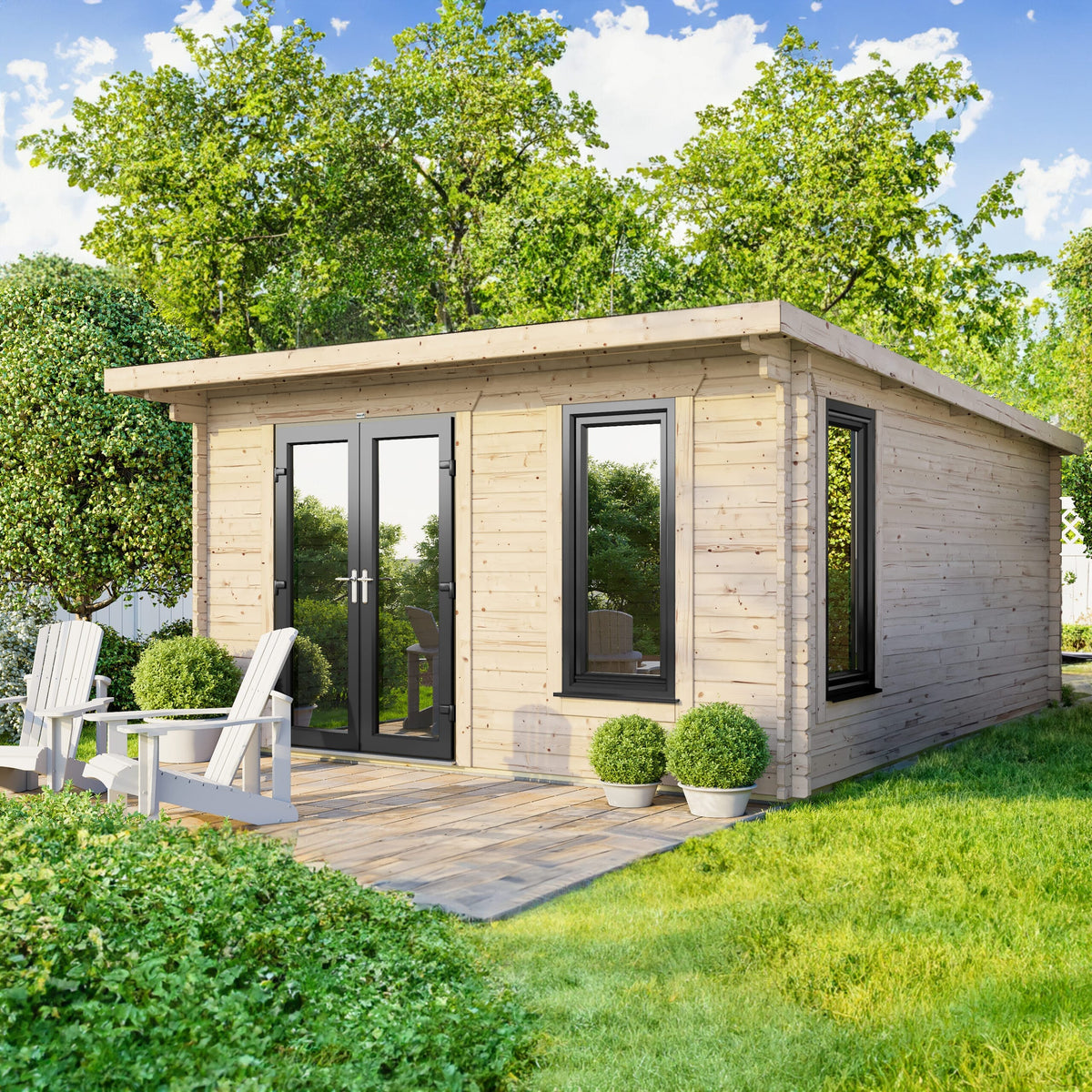Power Pent Log Cabin - 44mm 14x14 / Left