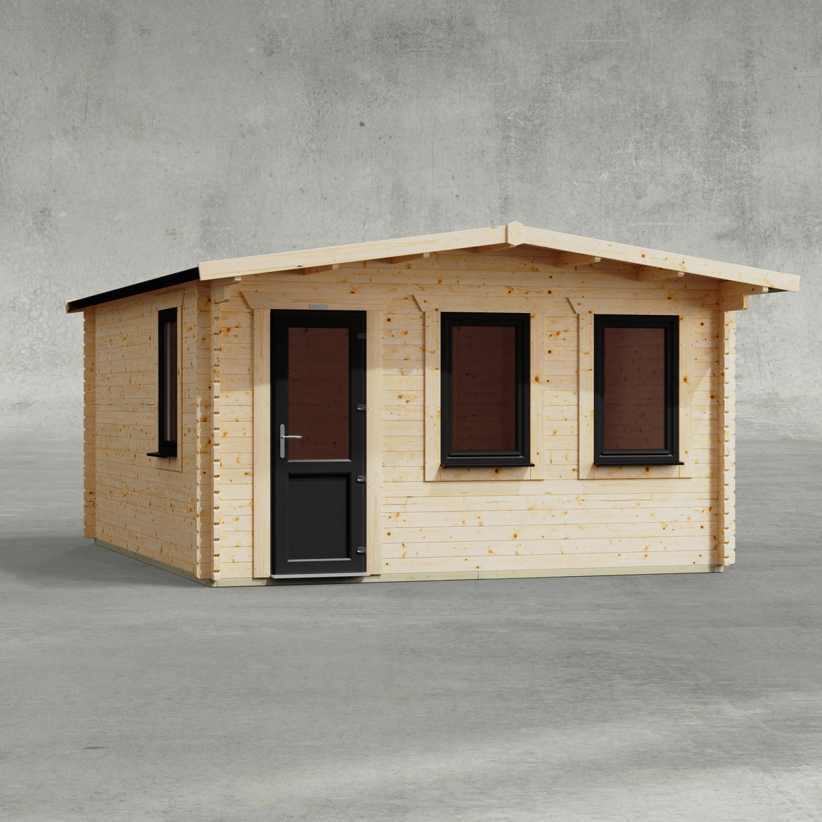 Power Sheds Power Apex Deluxe Retreat Log Cabin 14ft x 16ft / Left