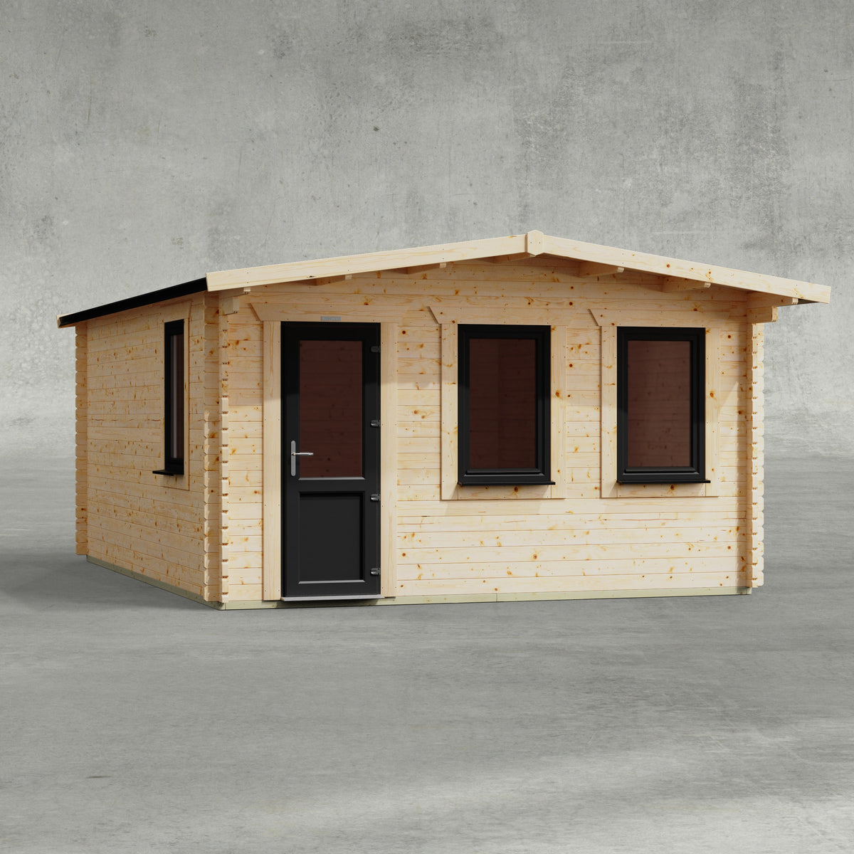 Power Sheds Power Apex Deluxe Retreat Log Cabin 14ft x 18ft / Left