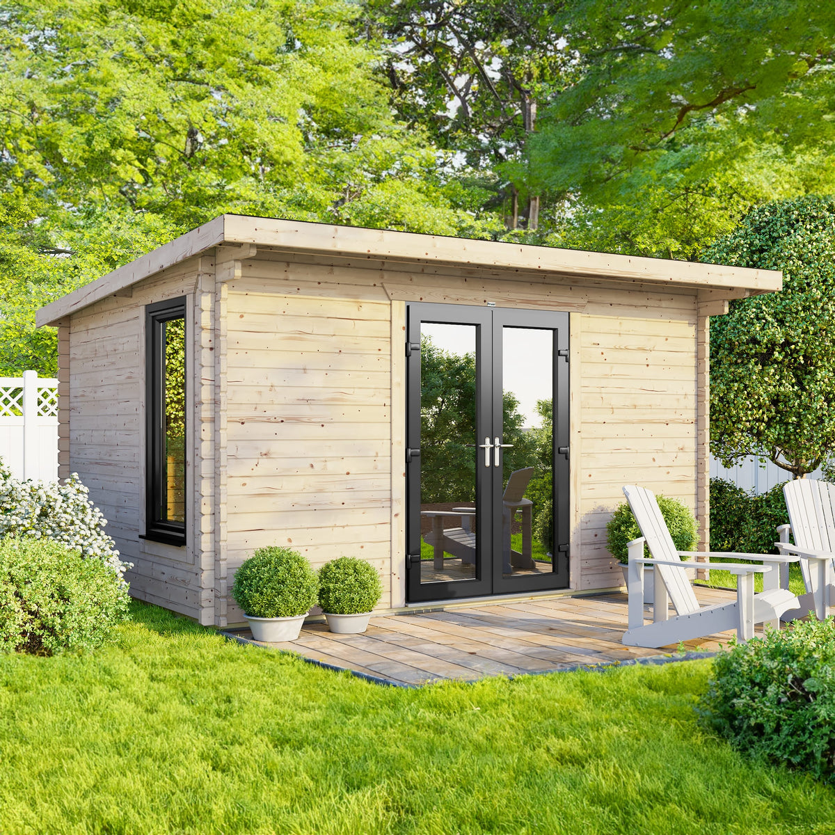 Power Pent Log Cabin - 44mm 14x8 / Centre