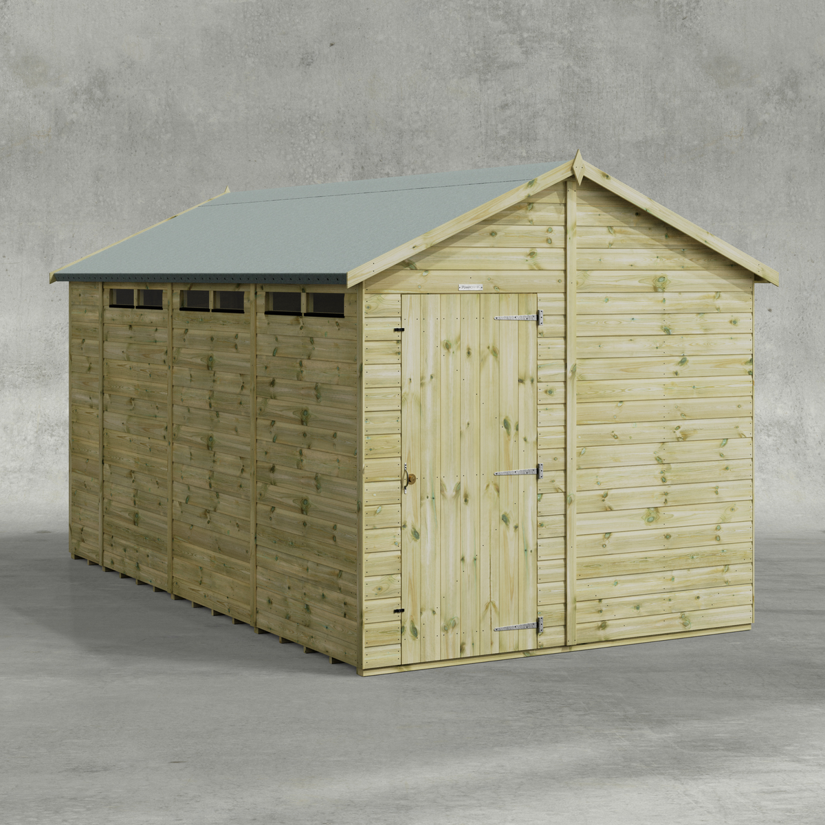 Power Premium Apex Security Shed 14x8