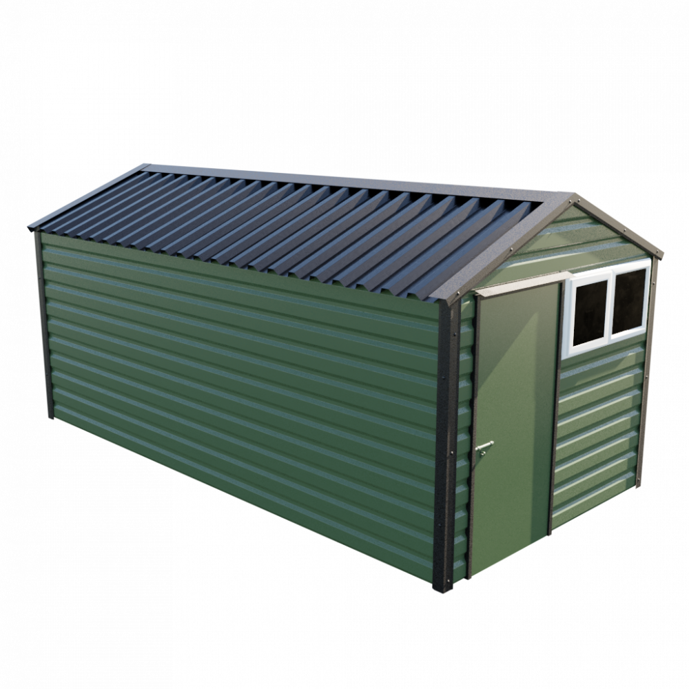 Lifelong Apex Shed - 8ft Wide 8x16 / Olive Green