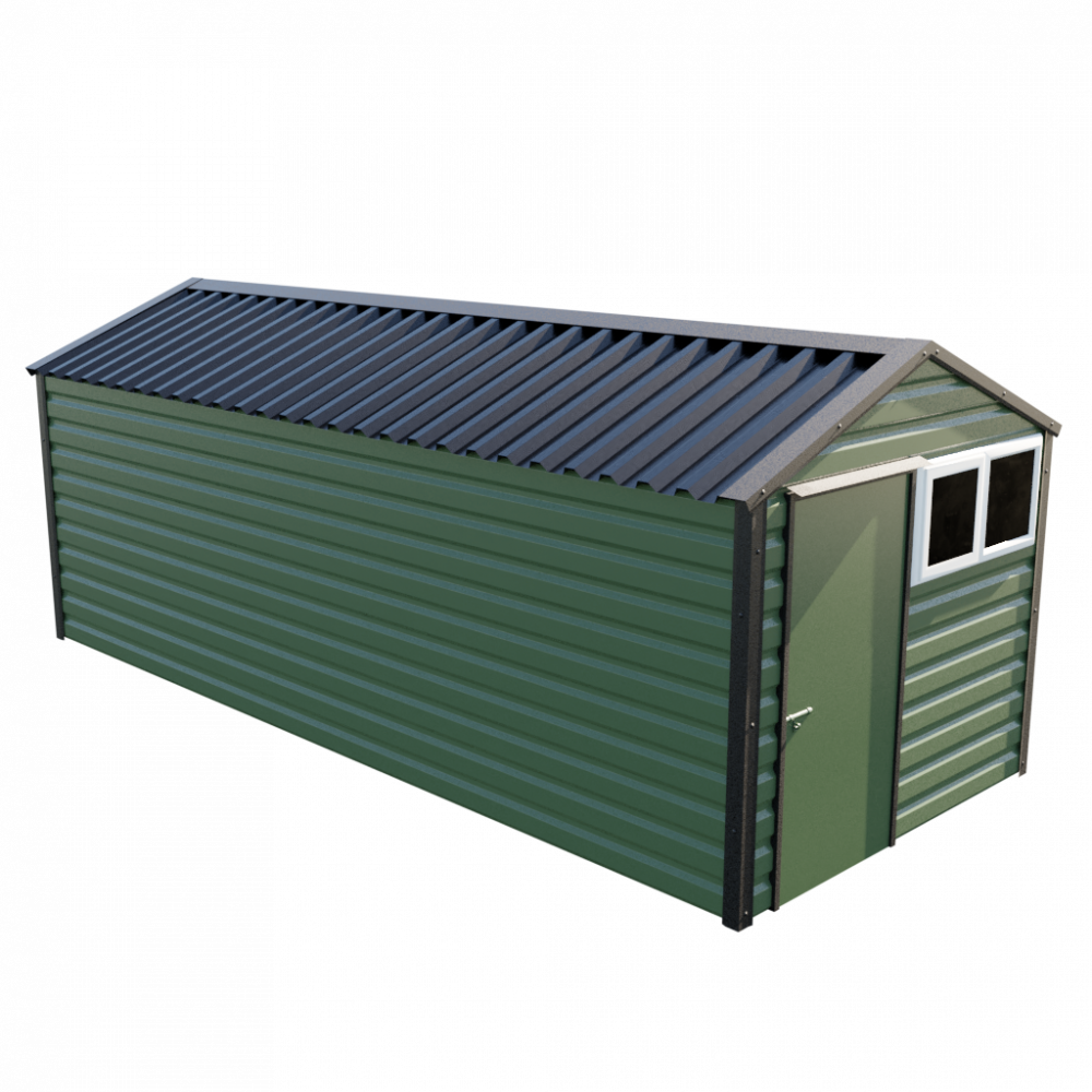 Lifelong Apex Shed - 8ft Wide 8x20 / Olive Green