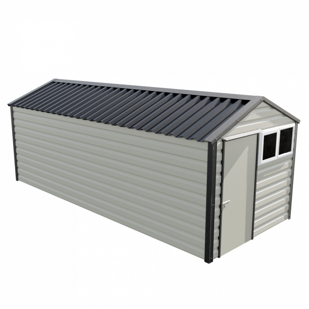 Lifelong Apex Shed - 8ft Wide 8x20 / Goosewing Grey