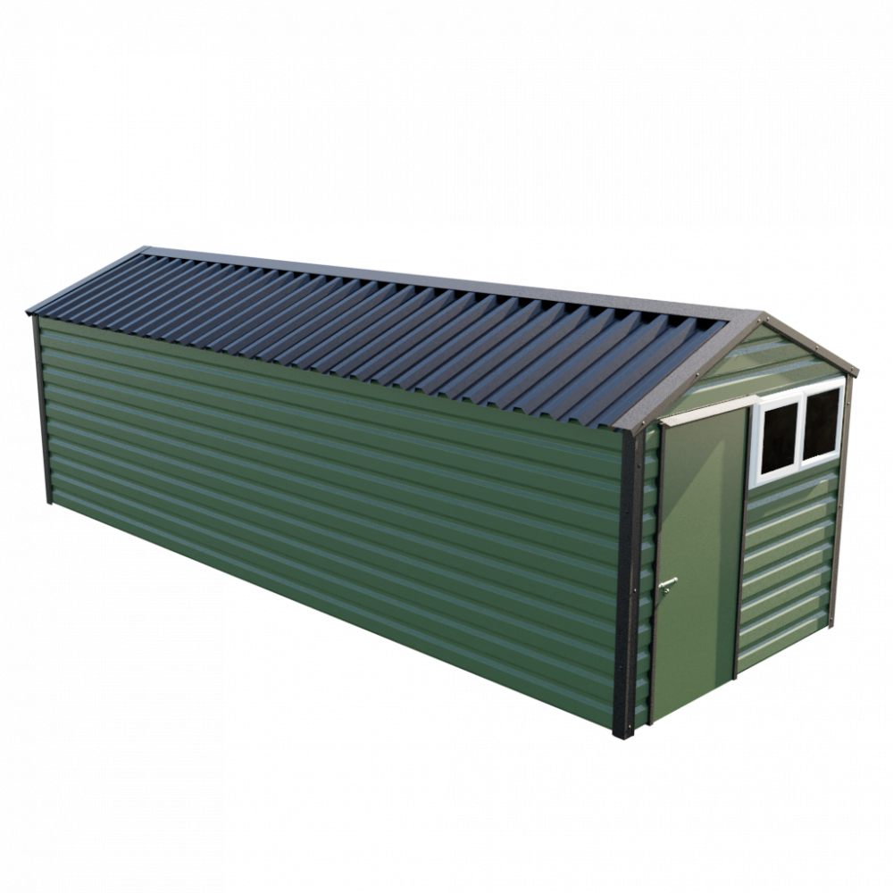 Lifelong Apex Shed - 8ft Wide 8x23 / Olive Green