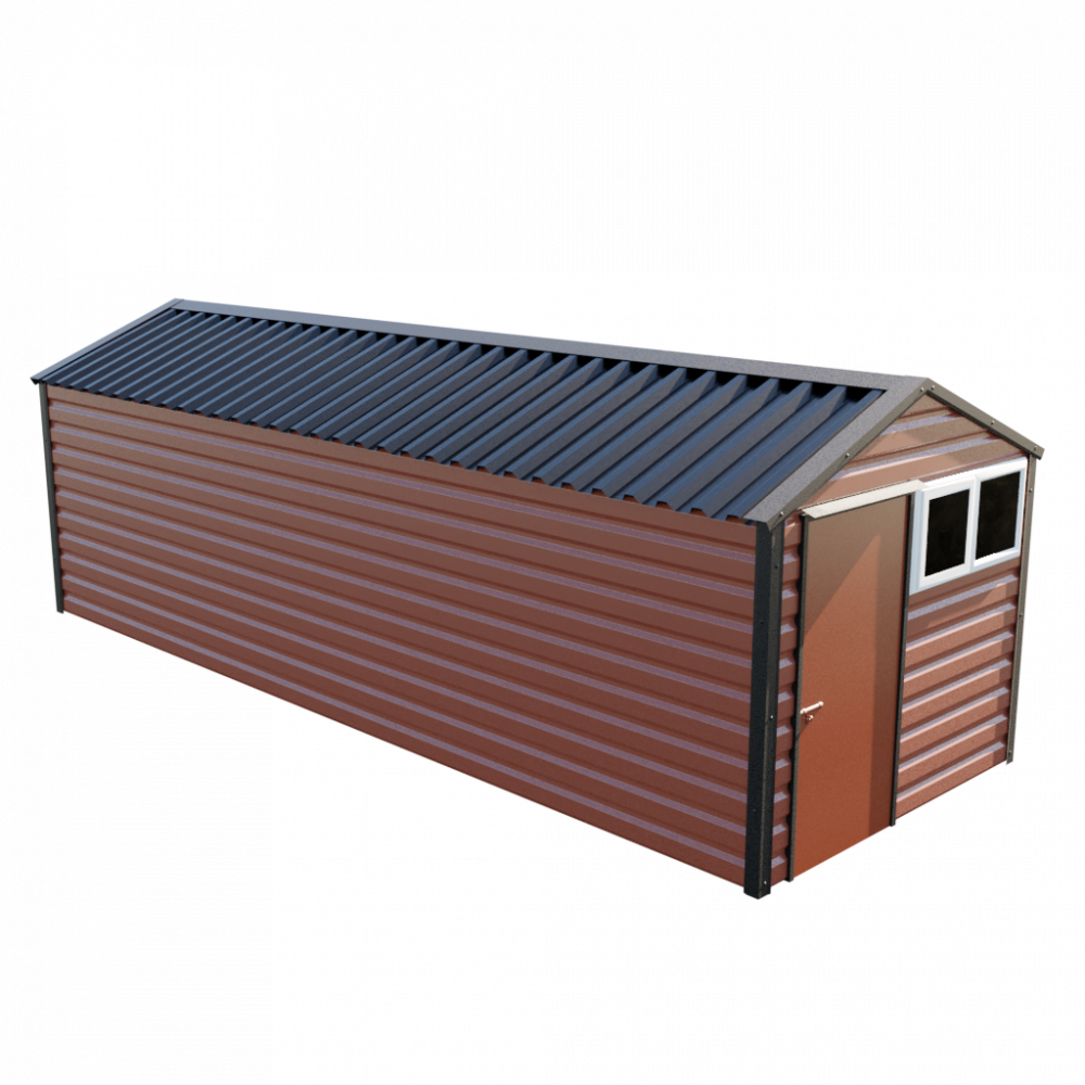 Lifelong Apex Shed - 8ft Wide 8x23 / Terracotta