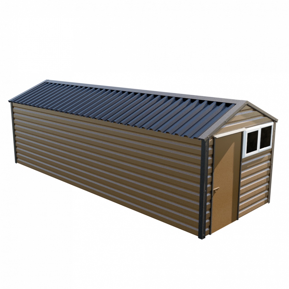 Lifelong Apex Shed - 8ft Wide 8x23 / Vandyke Brown