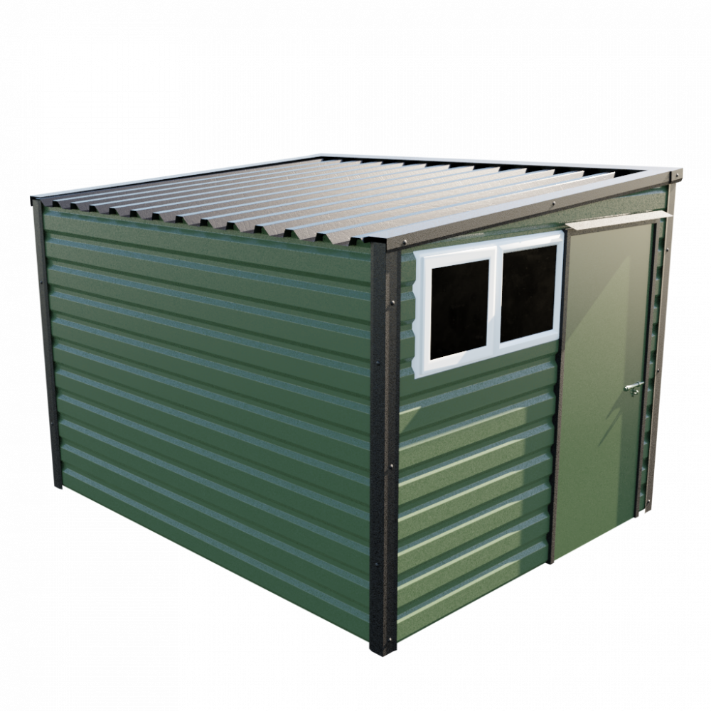 Lifelong Pent Shed - 8ft Wide 8x10 / Olive Green